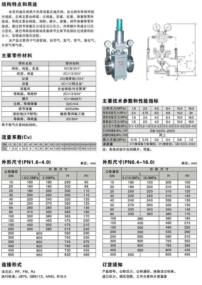 先导活塞式气体减压阀